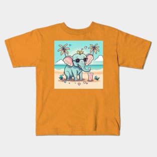 Sunny Sands and Elephant Friends Kids T-Shirt